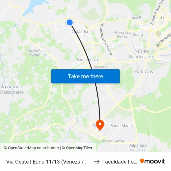 Via Oeste | Eqno 11/13 (Veneza / Serve Mais) to Faculdade Fortium map