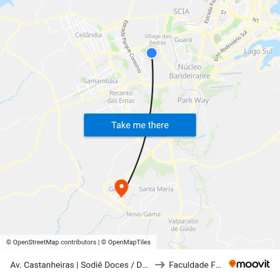 Av. Castanheiras | Sodiê Doces / Dona De Casa to Faculdade Fortium map