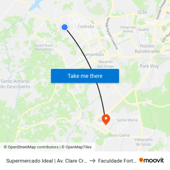 Supermercado Ideal | Av. Clare Crockett to Faculdade Fortium map