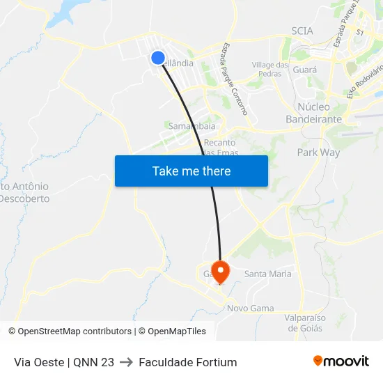 Via Oeste | QNN 23 to Faculdade Fortium map