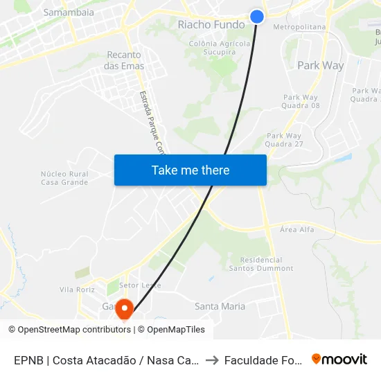 EPNB | Costa Atacadão / Nasa Caminhões to Faculdade Fortium map
