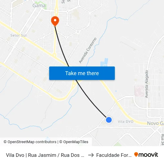 Vila Dvo | Rua Jasmim / Rua Dos Hibiscos to Faculdade Fortium map