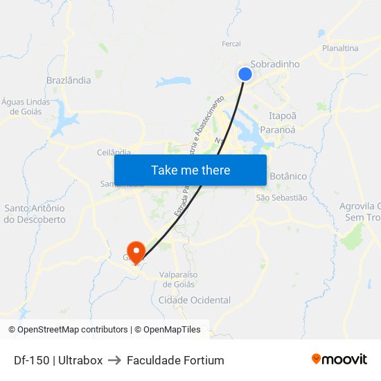 Df-150 | Ultrabox to Faculdade Fortium map