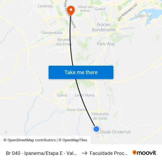 Br 040 - Ipanema/Etapa E - Valparaíso I to Faculdade Processus map