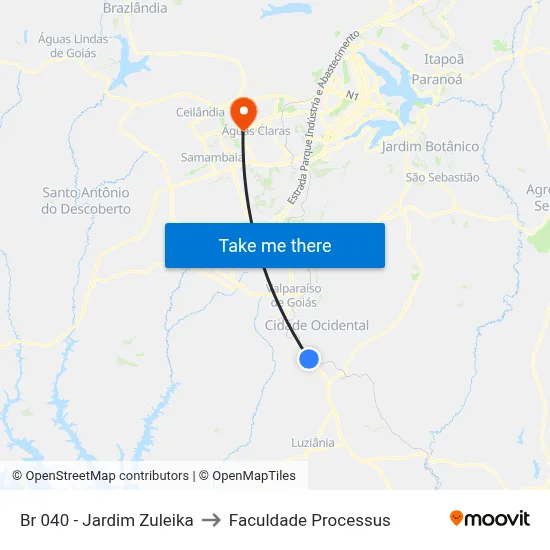 Br 040 - Jardim Zuleika to Faculdade Processus map