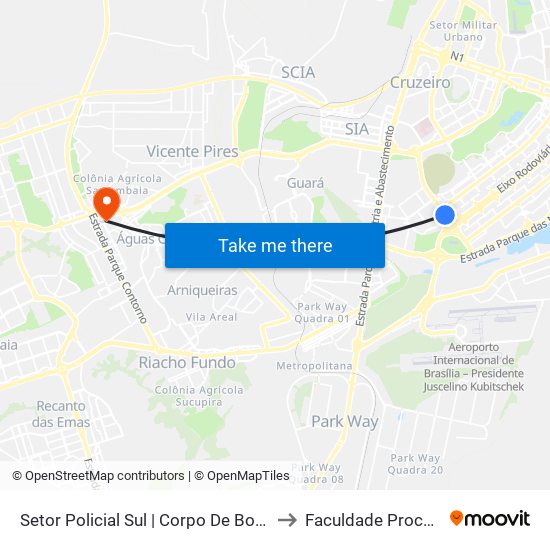 ESPM | Bombeiros to Faculdade Processus map