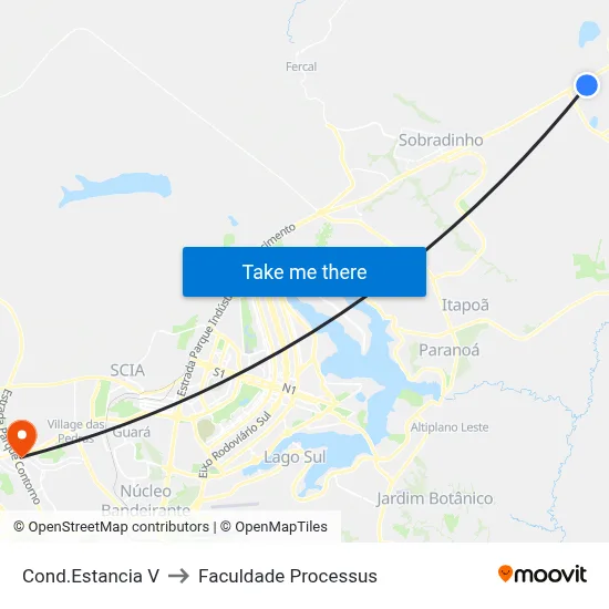 Cond.Estancia V to Faculdade Processus map