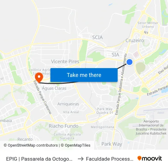 EPIG | Passarela da Octogonal to Faculdade Processus map