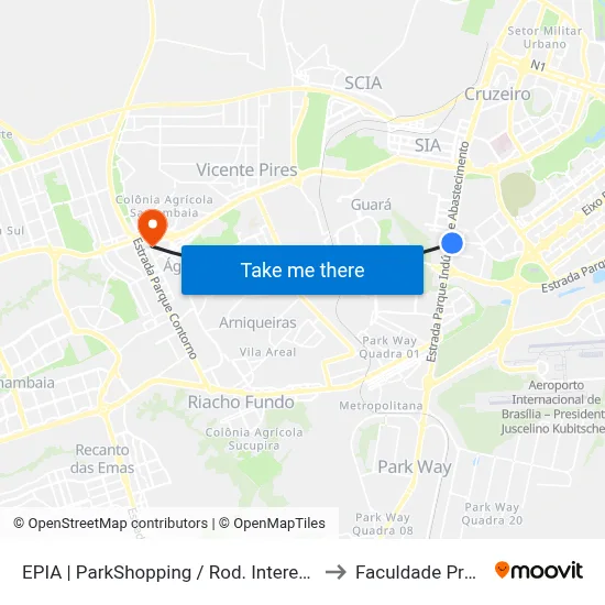 EPIA | ParkShopping / Rod. Interestadual / Assaí to Faculdade Processus map