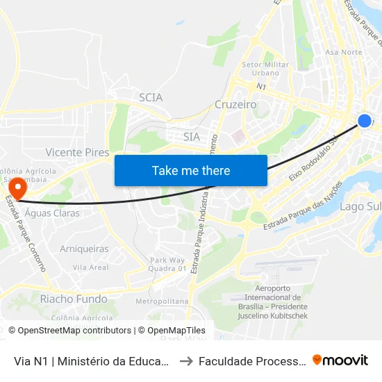 Via N1 | Ministério da Educação to Faculdade Processus map
