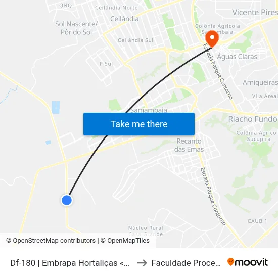 Df-180 | Embrapa Hortaliças «Gama« to Faculdade Processus map