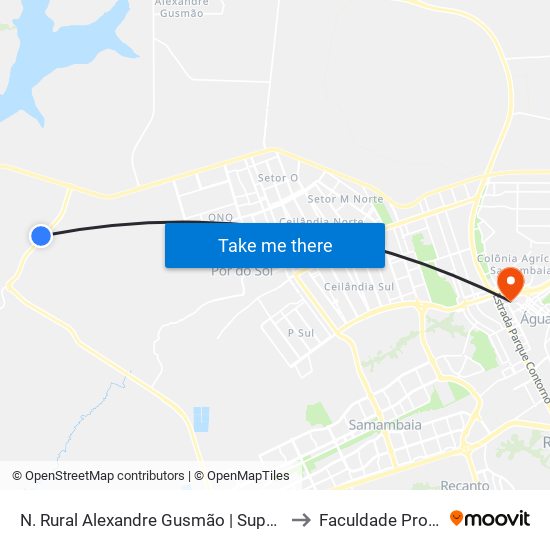 N. Rural Alexandre Gusmão | Superm. Vovozão to Faculdade Processus map