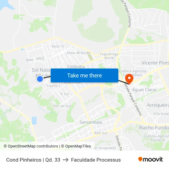 Cond Pinheiros | Qd. 33 to Faculdade Processus map