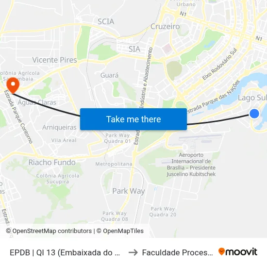 EPDB | QI 13 (Embaixada do Haiti) to Faculdade Processus map