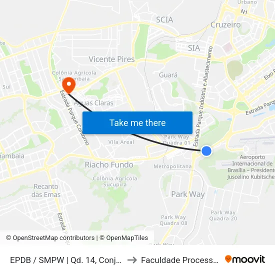 EPDB | SMPW Qd. 14, Conj. 2 to Faculdade Processus map