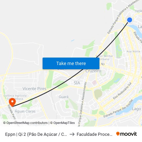 Eppn | Qi 2 (Pão De Açúcar / Caesb) to Faculdade Processus map