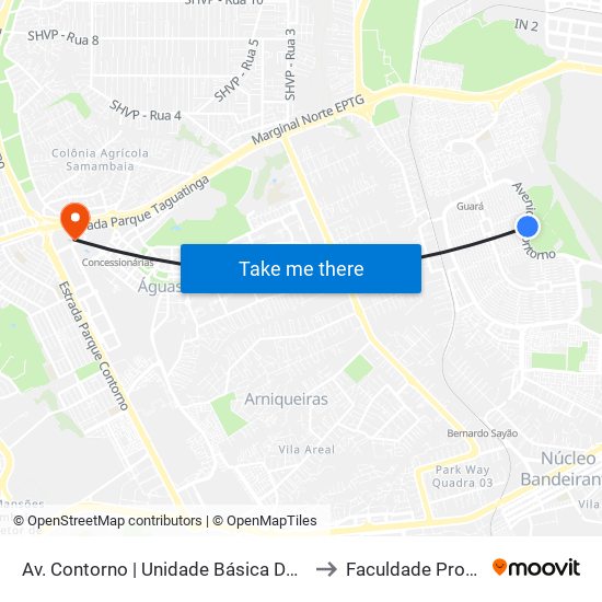 Av. Contorno | Unidade Básica De Saúde N° 2 to Faculdade Processus map