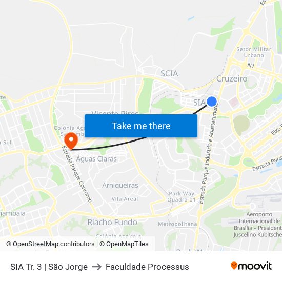 SIA Tr. 3 | São Jorge to Faculdade Processus map