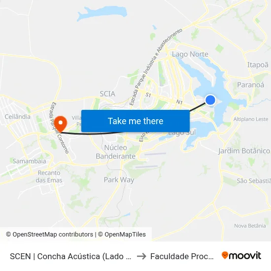 SCEN | Concha Acústica (Lado Oposto) to Faculdade Processus map