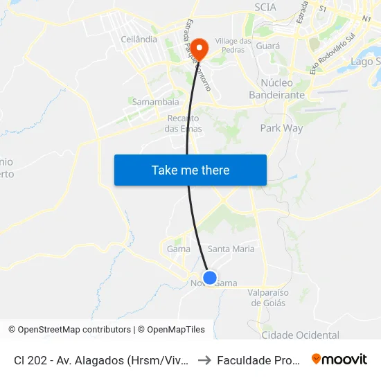 Cl 202 - Av. Alagados (Hrsm/Vivendas 24h) to Faculdade Processus map