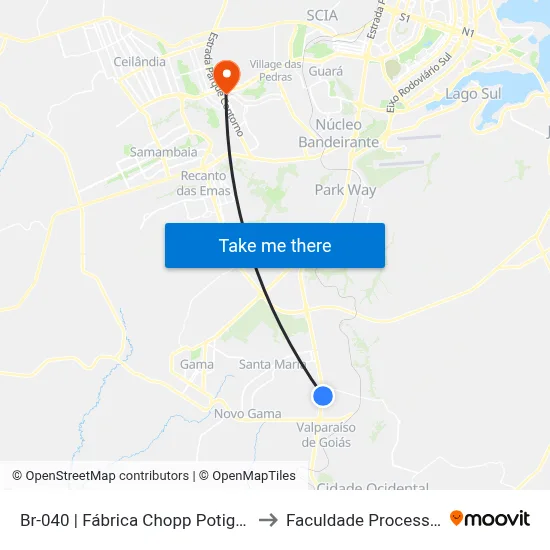 Br-040 | Fábrica Chopp Potiguar to Faculdade Processus map