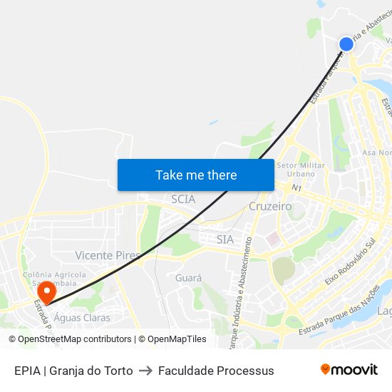 EPIA | Granja do Torto to Faculdade Processus map