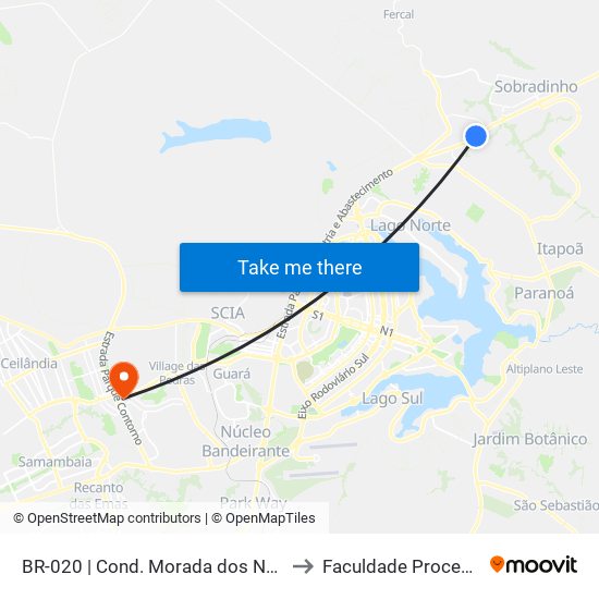 Br-020 | Cond. Morada Dos Nobres to Faculdade Processus map