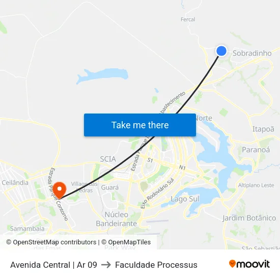 Av. Central | AR 09 to Faculdade Processus map