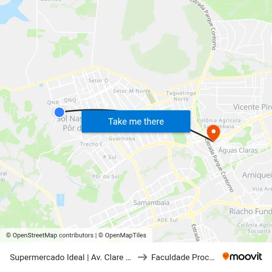 Supermercado Ideal | Av. Clare Crockett to Faculdade Processus map