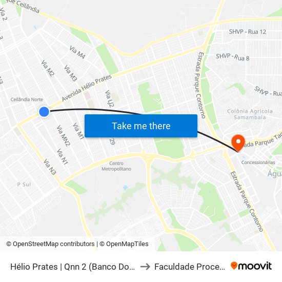 Hélio Prates | Qnn 2 (Banco Do Brasil) to Faculdade Processus map