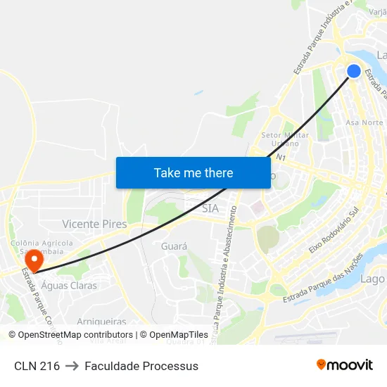 CLN 216 to Faculdade Processus map