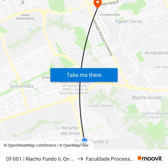 Df-001 | Riacho Fundo Ii, Qn 5a to Faculdade Processus map