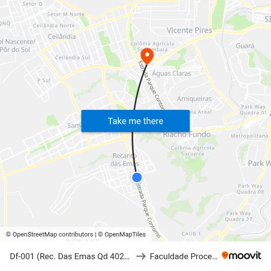 Df-001 (Rec. Das Emas Qd 402/Caesb) to Faculdade Processus map