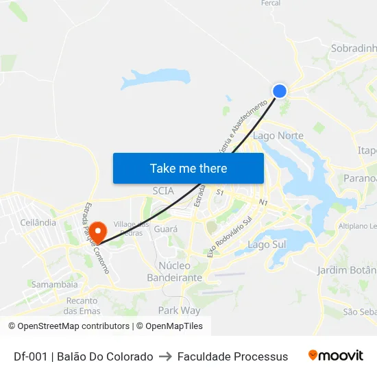 Df-001 | Balão Do Colorado to Faculdade Processus map