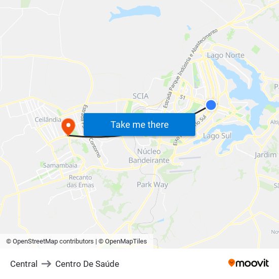 Central to Centro De Saúde map