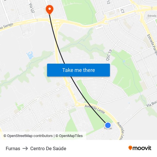 Furnas to Centro De Saúde map