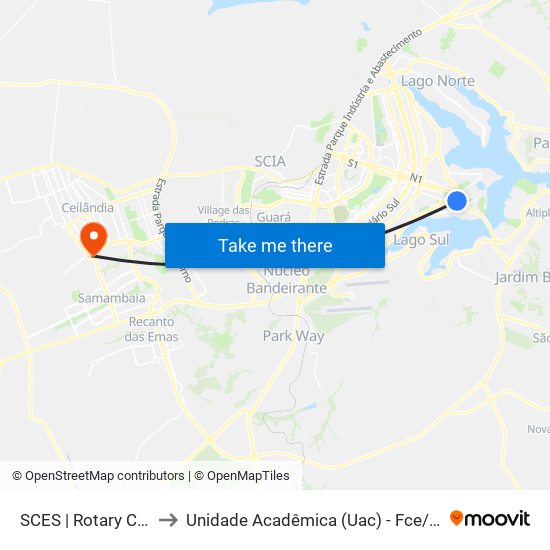 SCES | Rotary Club to Unidade Acadêmica (Uac) - Fce / Unb map