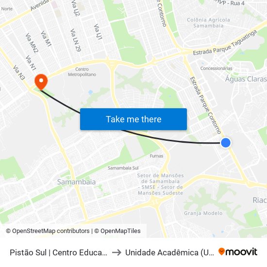 Pistão Sul | Centro Educacional Católica to Unidade Acadêmica (Uac) - Fce / Unb map