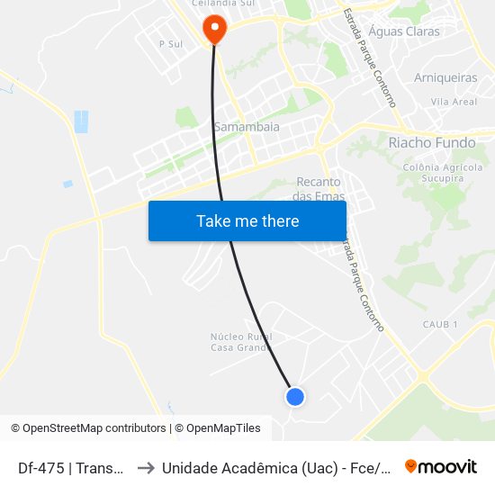 Df-475 | Transzilli to Unidade Acadêmica (Uac) - Fce / Unb map