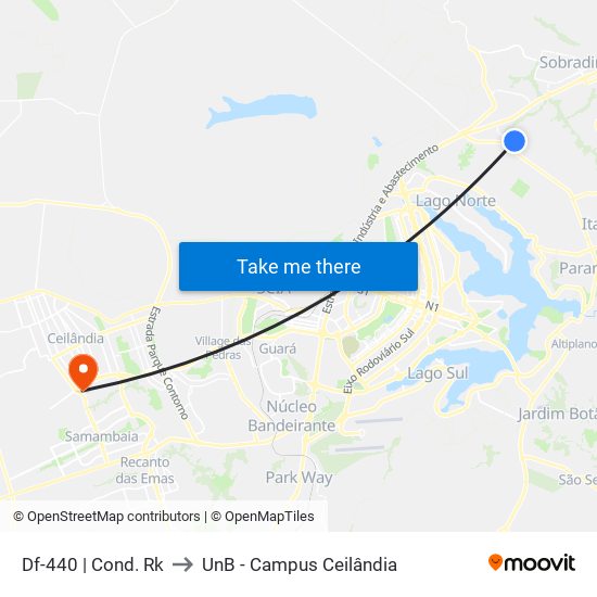 Df-440 | Cond. Rk to UnB - Campus Ceilândia map