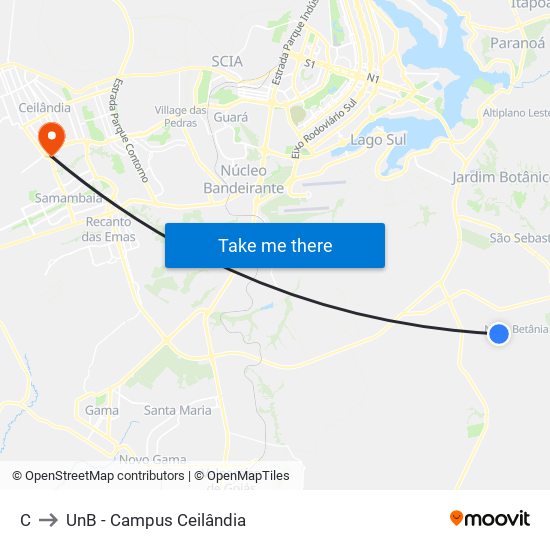 C to UnB - Campus Ceilândia map