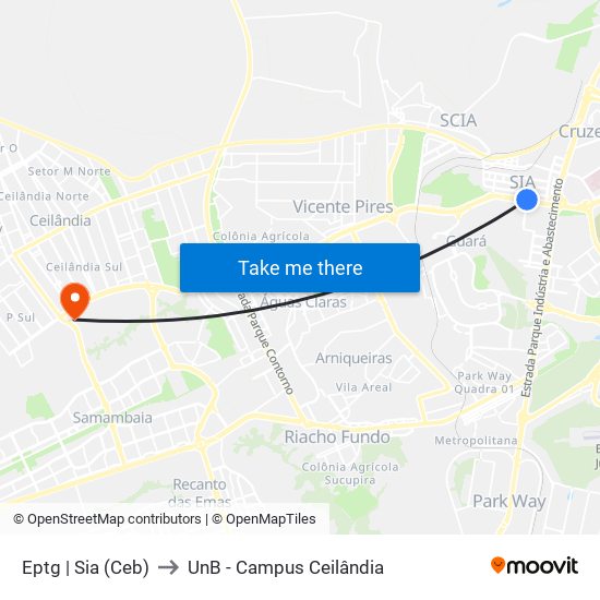 Eptg | Sia (Ceb) to UnB - Campus Ceilândia map