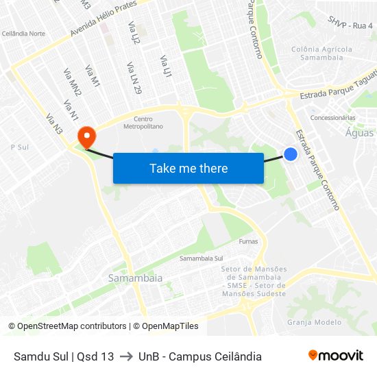 Samdu Sul | Qsd 13 to UnB - Campus Ceilândia map
