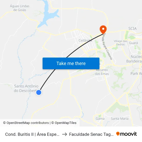 Cond. Buritis II | Área Especial II, 44 to Faculdade Senac Taguatinga map