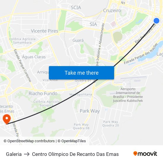 Galeria to Centro Olímpico De Recanto Das Emas map