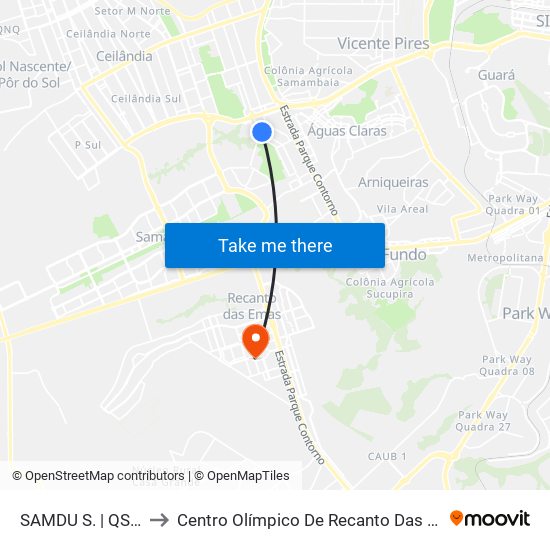 Samdu Sul | Qsb 7 to Centro Olímpico De Recanto Das Emas map