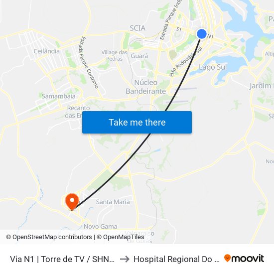 Via N1 | Torre de TV / SHN / McDonald's to Hospital Regional Do Gama - Hrg map