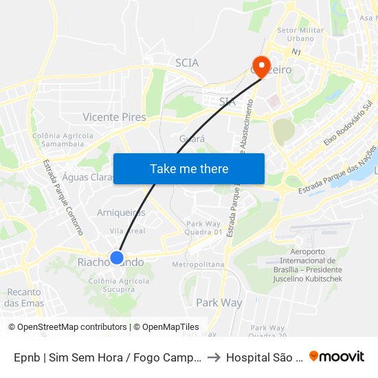 Epnb | Sim Sem Hora / Fogo Campeiro / Villa Brasil to Hospital São Mateus map