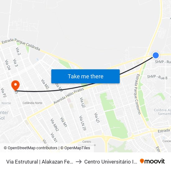 Via Estrutural | Alakazan Festas to Centro Universitário Iesb map