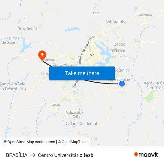 BRASÍLIA to Centro Universitário Iesb map